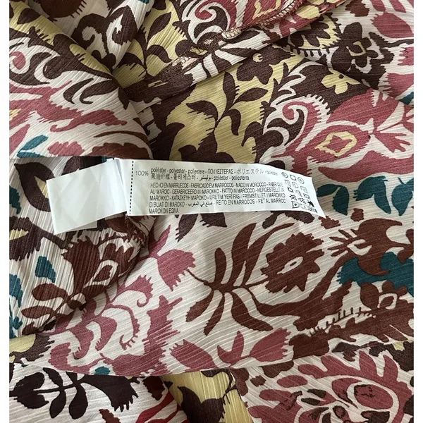 Zara Maxi Dress Multicolor floral and paisley print SZ M V-neck, Spaghetti Strap - Image 11