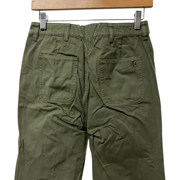 Tory Burch‎ Womens Sz 26 Agave Green Flared Leg Trouser Pants Denim Bootcut - Image 6