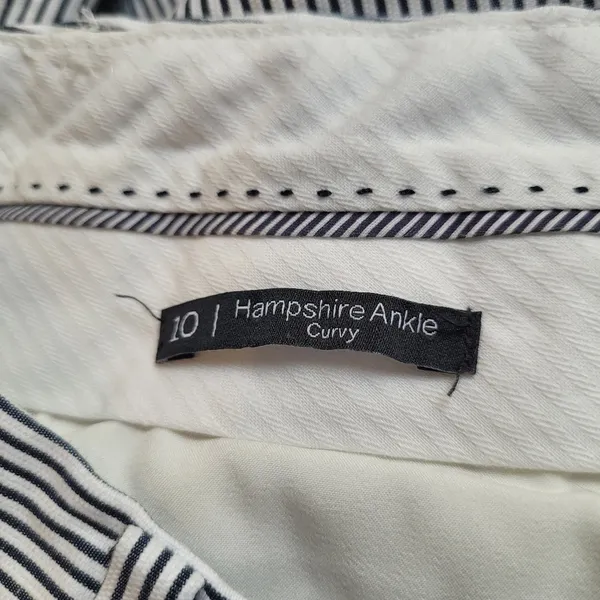 Talbots Navy and White Striped Hampshire Ankle Pants - Image 6