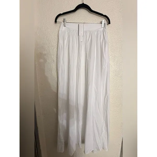 Susana Monaco poplin drop waist skirt White Maxi A-Line Skirt size medium NWT - Image 3
