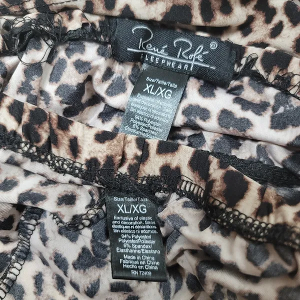 Rene Rofe animal print leopard print cheetah lace summer pajamas size XL - Image 2
