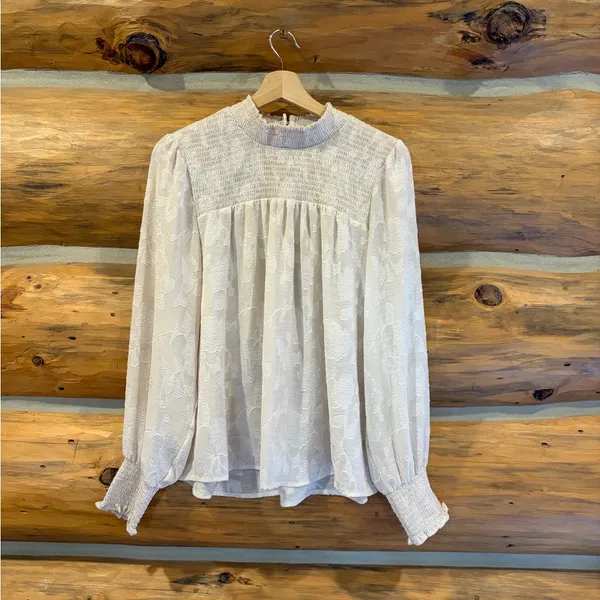 Knox Rose Mockneck Cream Long Sleeve size M - Image 2