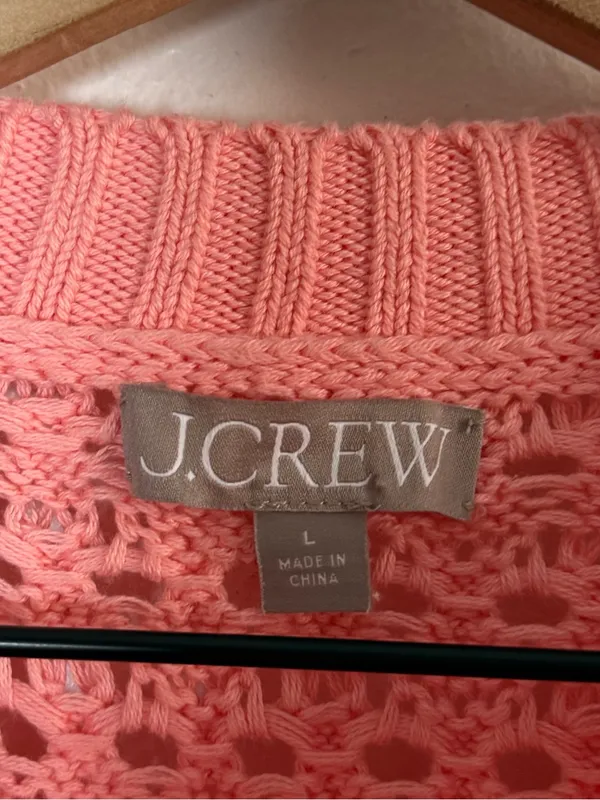 J.CREW Pointelle Open Knit Crew Neck Sweater - Image 4