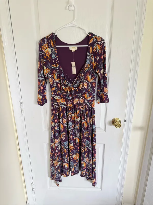 Anthropologie Maeve NEW Beloved Purple Floral Dress - Image 4