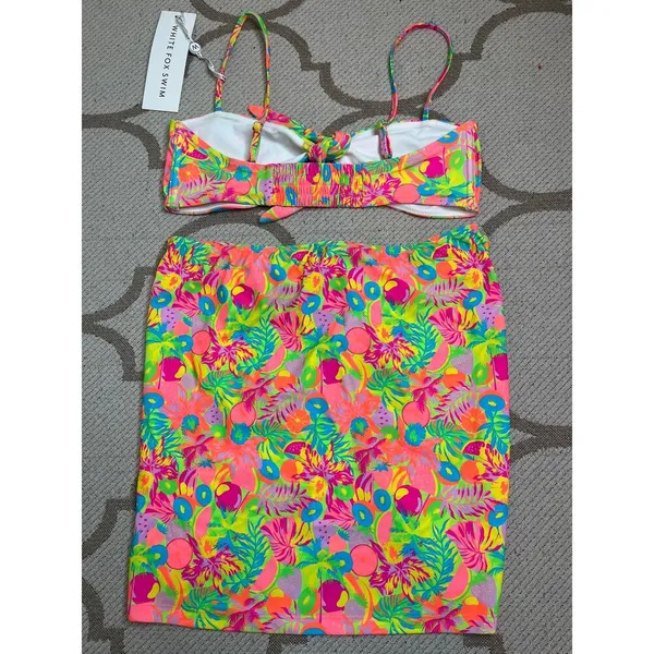 White Fox Copacabana bikini knotted Top Sweet Sunset Twist skirt, size medium - Image 7