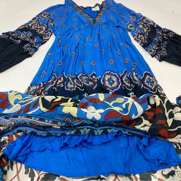 FARM Rio Anika Tiles Blue Maxi Dress Size XS - Image 5