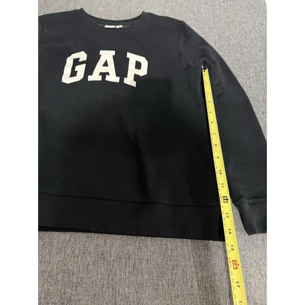 GAP Women's Black Logo Crewneck Cropped Sweatshirt Sz S - Image 4
