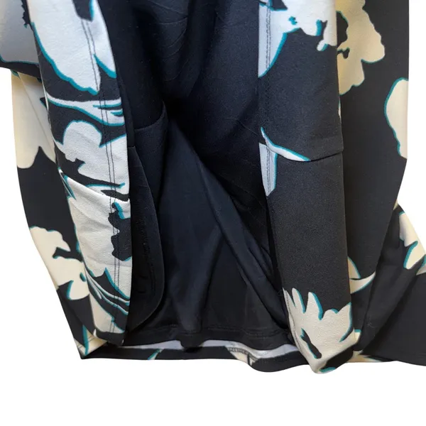 Maggy‎ London Womens Floral Mock Neck Sleeveless Midi Dress Black White Size 10 - Image 7