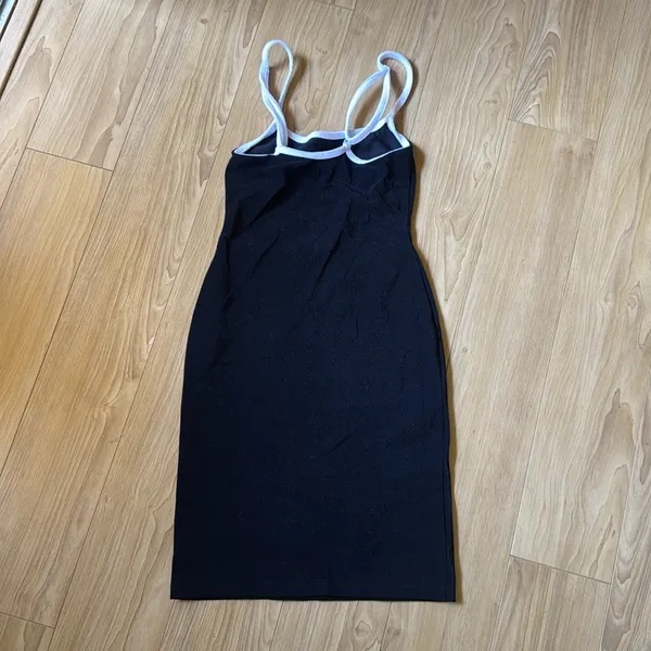 Black Dress with White Trim - Image 3