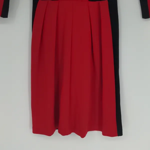 Amanda‎ Uprichard Women's Racer Dress Size P Petite Red Black Mini 3/4 Sleeve - Image 9
