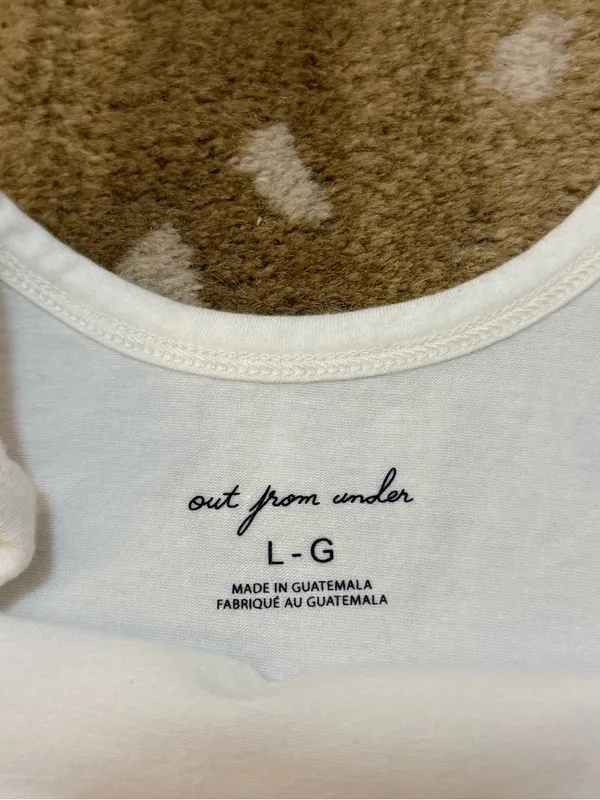 Out From Under Urban Outfitters White Cropped Cami Tank Top Size L NWT - Image 3