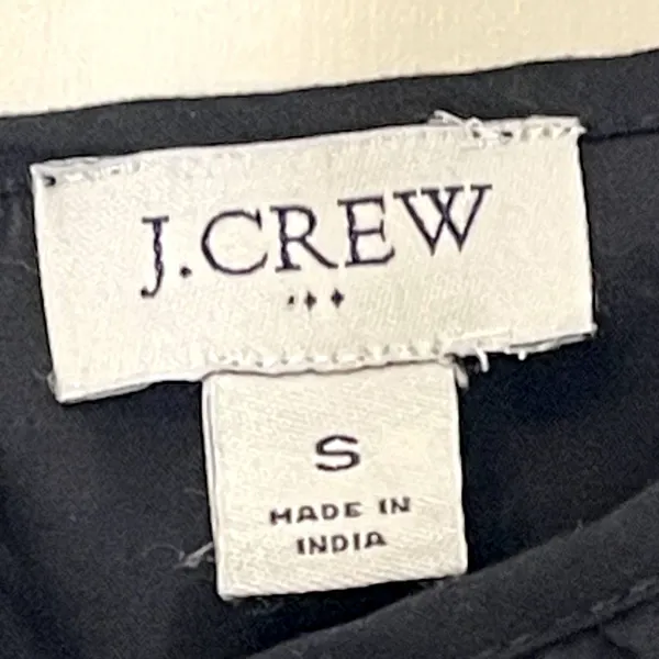 J. Crew Blouse Top Size Small Black‎ With Lace Sleeves Cotton Stretch Blend - Image 8