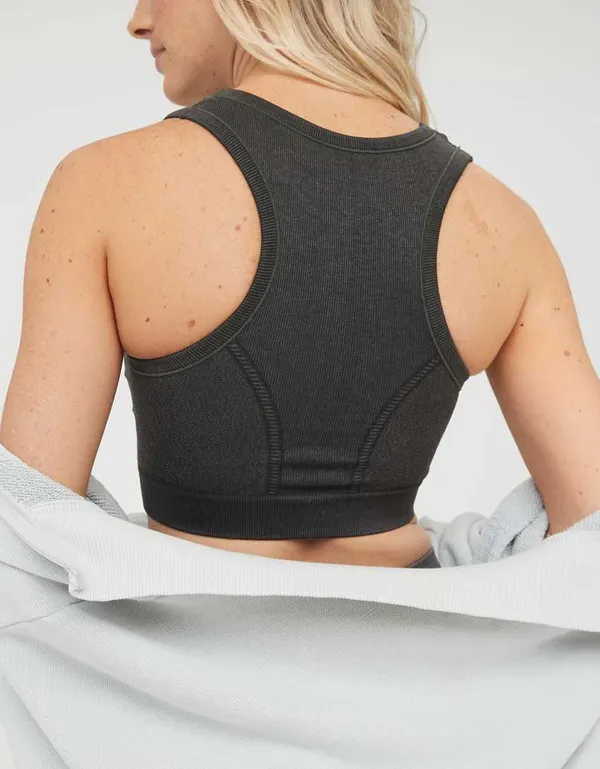 Aerie Offline Seamless Zip Longline Sports Bra - Image 2