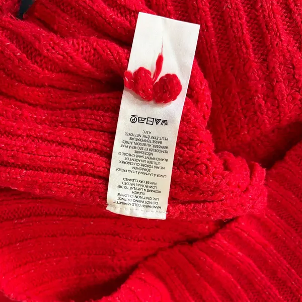 Anthropologie MAEVE Solid Red Shaker Knit Sweater Mockneck Pullover Fleck Medium - Image 12