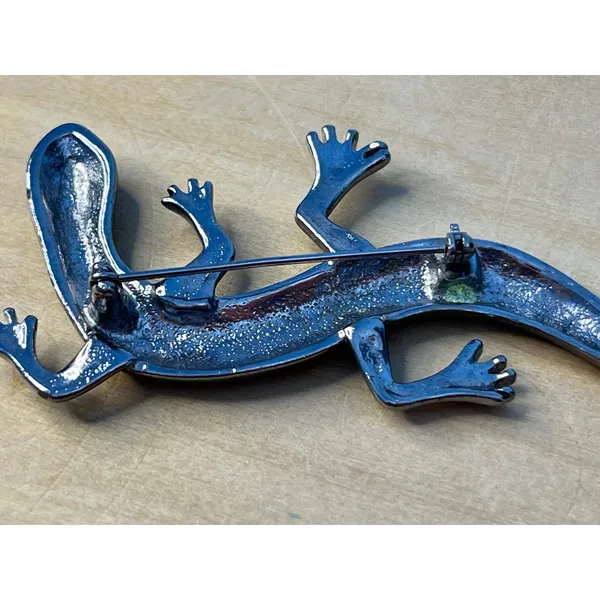 Vintage Lizard Brooch Pin Silver Tone Whimsigoth Southwestern Boho - Image 6