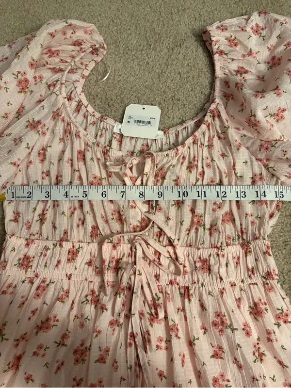 Altar’d State Pink Floral Mini Dress boho Flutter Sleeve Cottagecore large NWT - Image 10