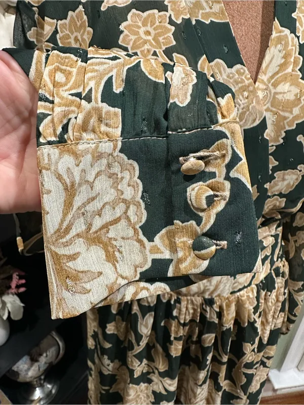 Dress Forum Floral Baroque V‑Neck Maxi Dress – Size Large (NWT) - Image 6