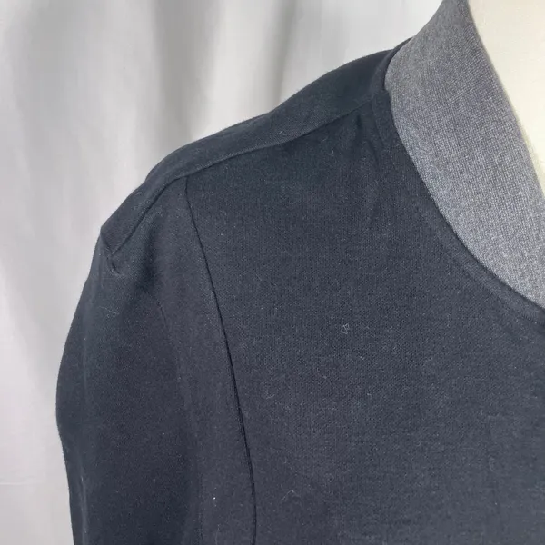 Alfani Black Zip‎ Bomber Jacket Sweatshirt Small Cotton Knit Grey Pockets New - Image 13