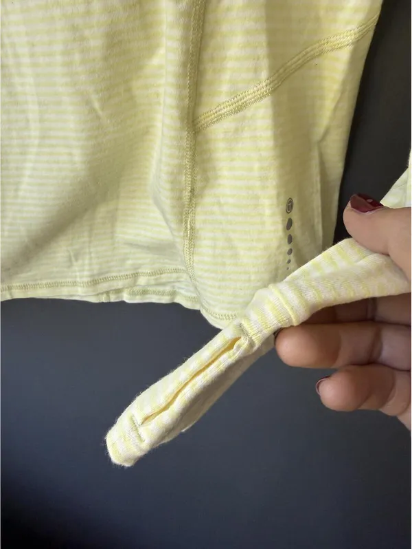 Talbots Light Yellow Striped Long Sleeve Athletic Shirt Large - Image 5