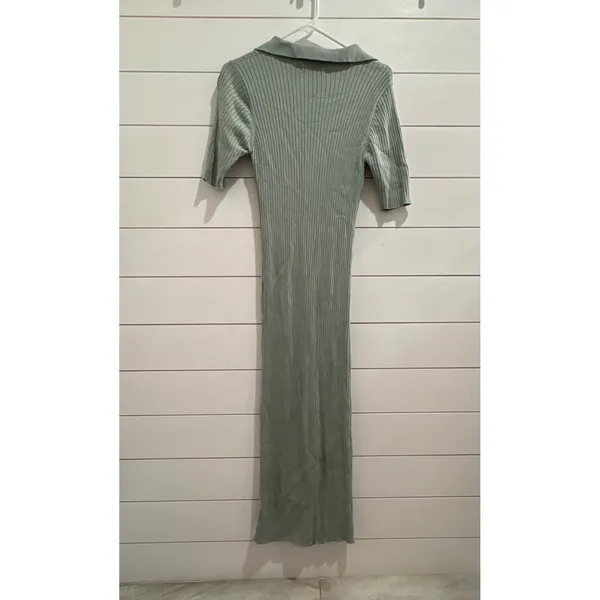 Petal & Pup Crawford Short Sleeve Knit Dress Sage Green Ribbed‎ Maxi US Size 10 - Image 3