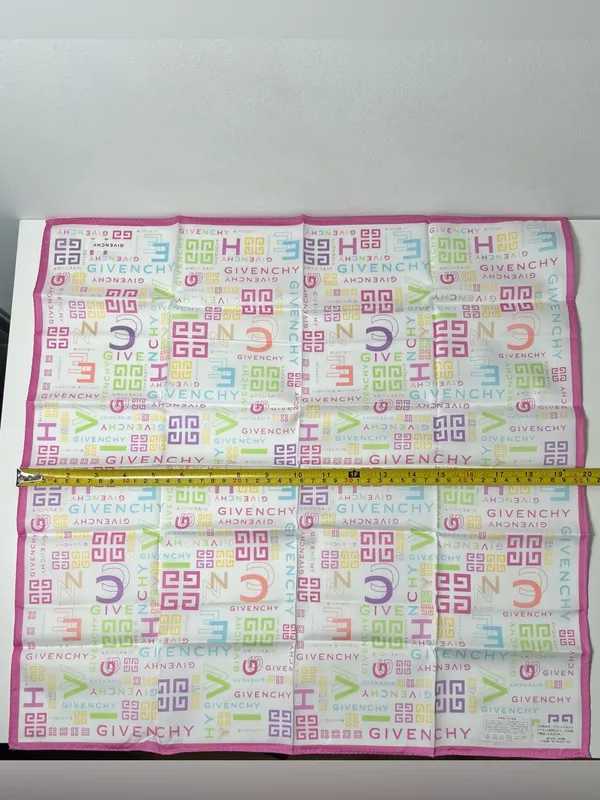 Givenchy 4G Logo Multicolor Pastel Vintage Cotton Handkerchief Bandana Scarf - Image 6