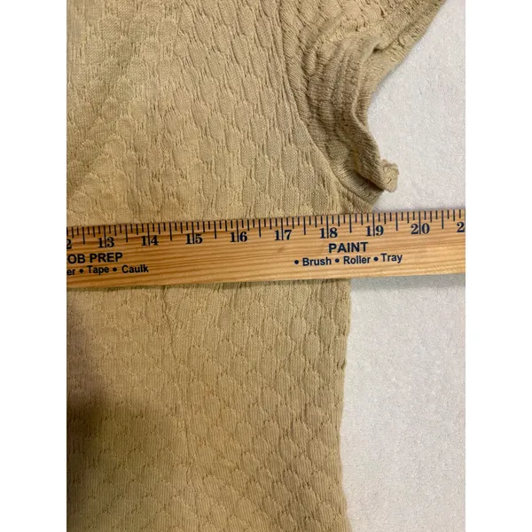 Free People FP Beach Ramona Textured Knit Button‎ Front Romper Tan Beige Large - Image 9