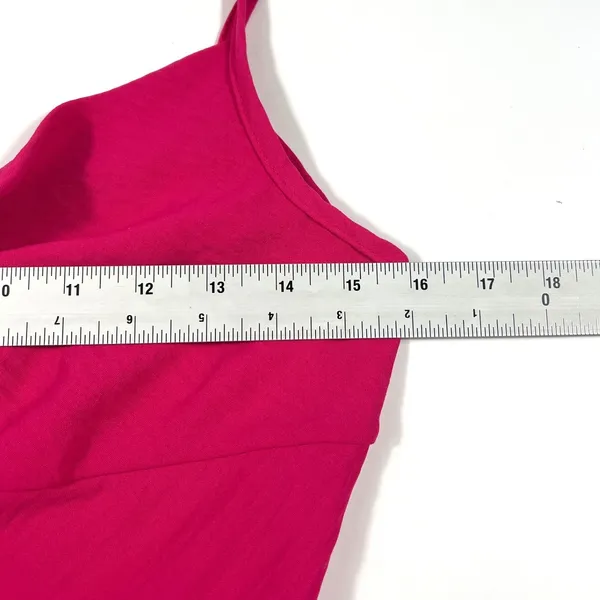 See You Monday Y2K‎ Hot Pink Cowl Neck Fit Flare Mini Dress MED Festival Barbie - Image 8