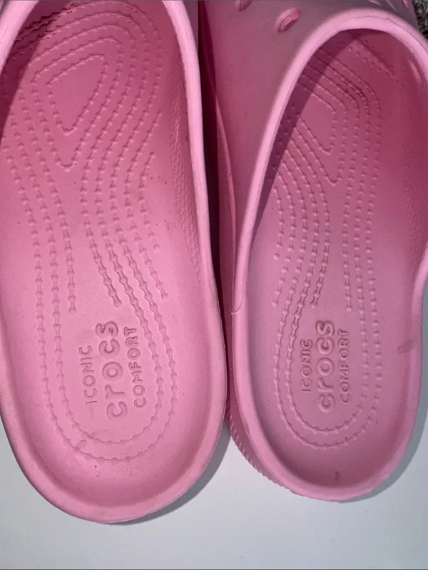 CROCS Womens Pink Slide Clogs - Image 3