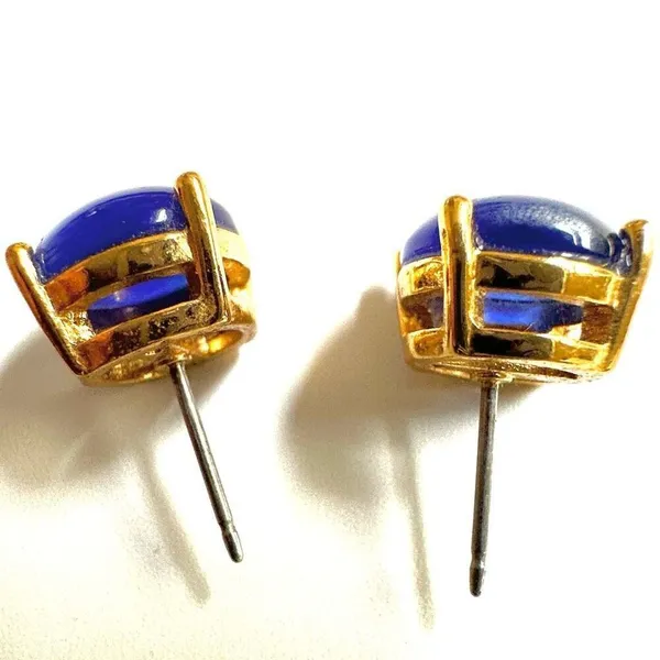 Blue and gold tone post earrings - Image 6
