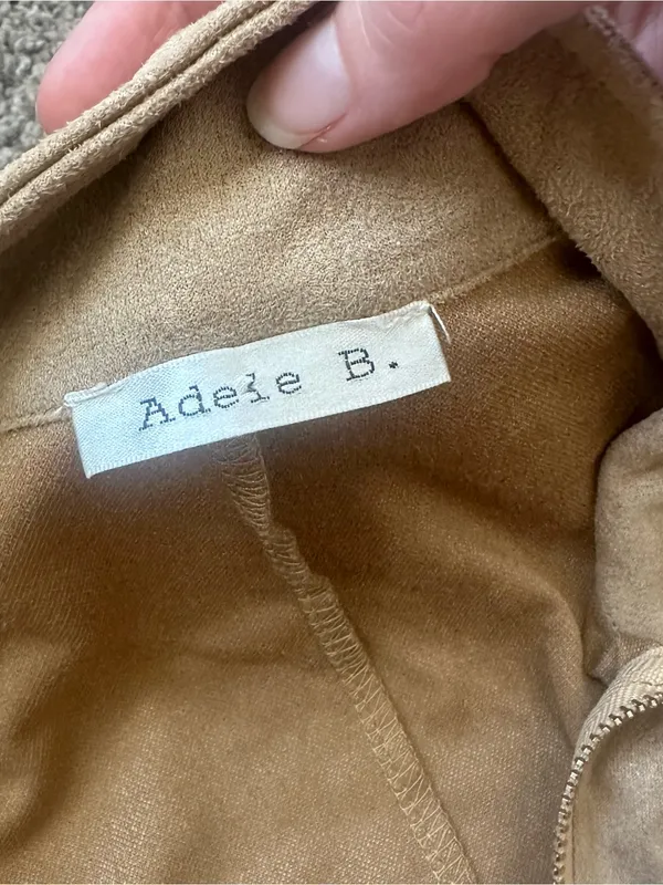Long Sleeve Tan Belted Trench Dress - Image 5