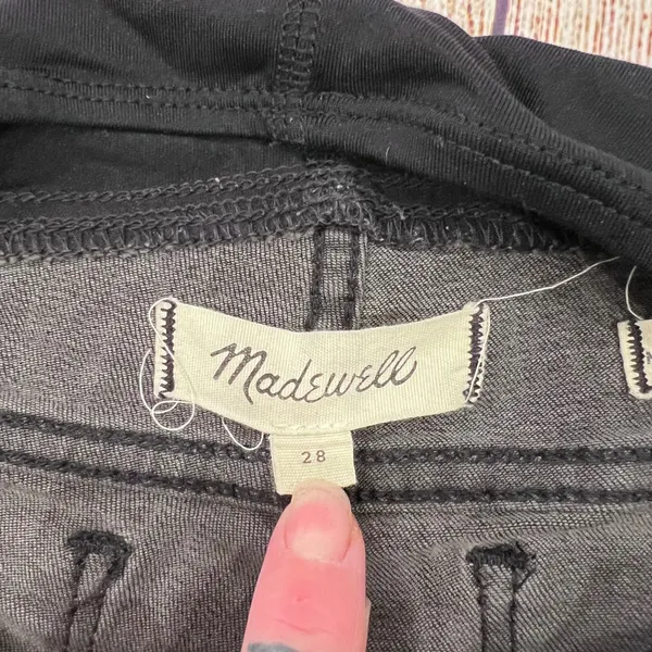 Madewell Maternity Skinny Jeans Black Distressed Raw Hem Over Belly Size 31 - Image 2