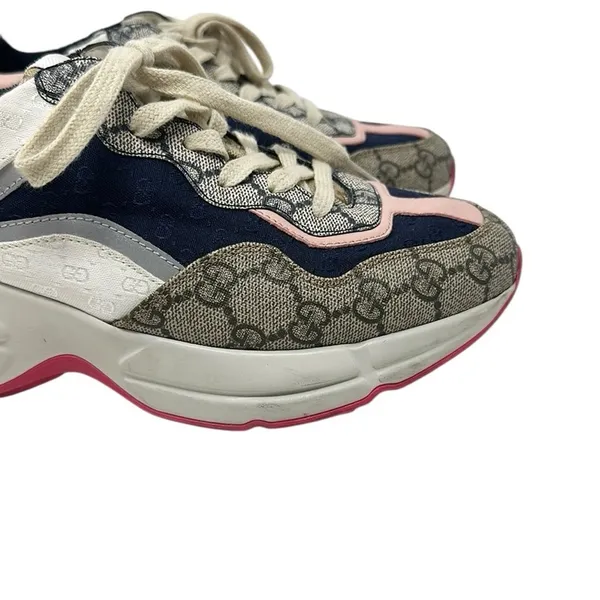 Gucci Rhyton GG Canvas Multi Monogram Low Top Sneakers Runners Size 38.5 - Image 4