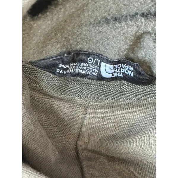 The North Face Womens Pullover Hoodie Green Logo Outdoor Hiking Sweatshirt L - Image 3