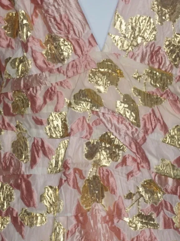 For Love & Lemons Montmartre Pink & Gold Brocade Dress Size: XL NWT Feminine - Image 3