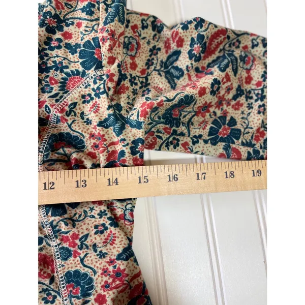 Free People Melanie Long Sleeve Top Floral Long Sleeve Ruffle Crop Back Cross M - Image 6