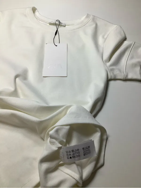 Zara Women’s Off White Short Sleeve Crewneck Tee Size M NWT Classic Wardrobe - Image 7