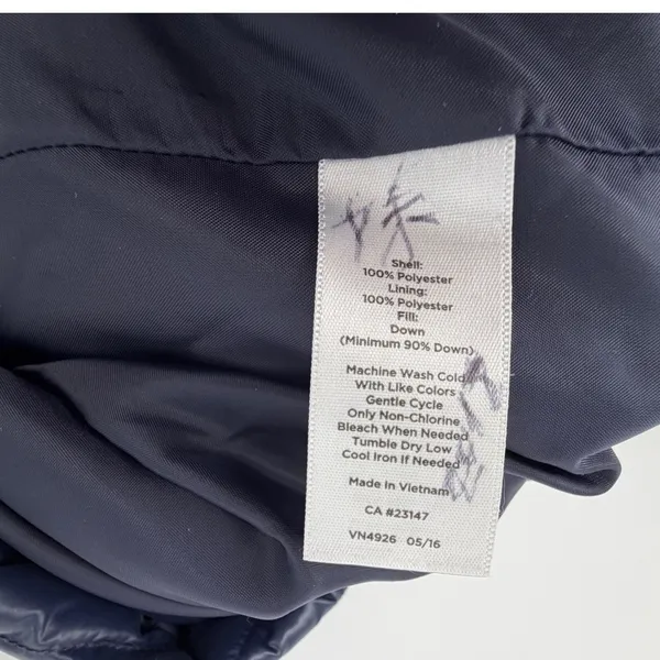 Talbots Women L Navy Blue Quilted Down Puffer Vest Full Zip VN4926 05/16 - Image 4