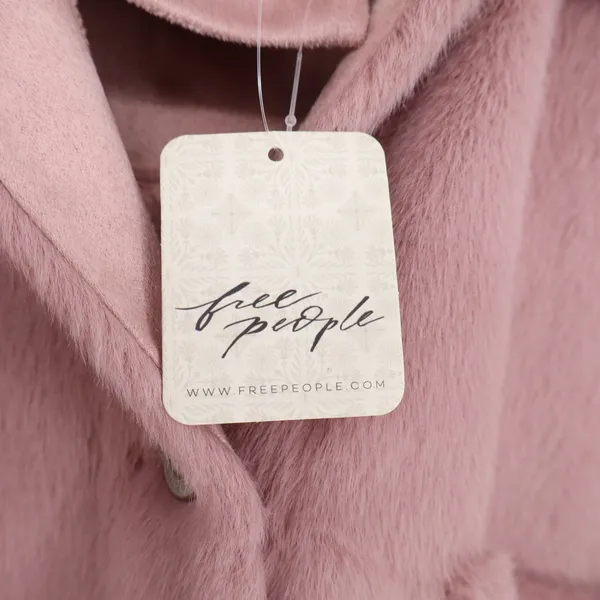 Free People Jacket Women's XS We The Free Mauve Faux Fur Plush NEW - Image 3