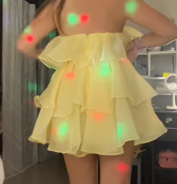 ShopTripleThreads Yellow tiered mini dress Size M - Image 3