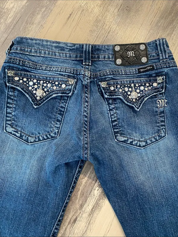 Miss Me Flap Pocket Jeans Blue JW5141BB Boot Size W30 L34 - Image 2
