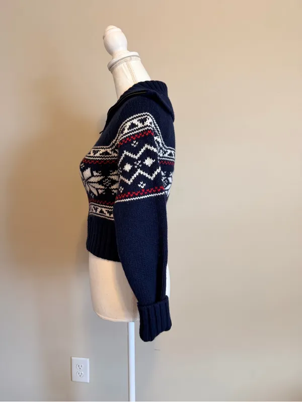 Aritzia TNA Echo Zip-Up knit sweater with a shawl collar wool size small NWT - Image 6