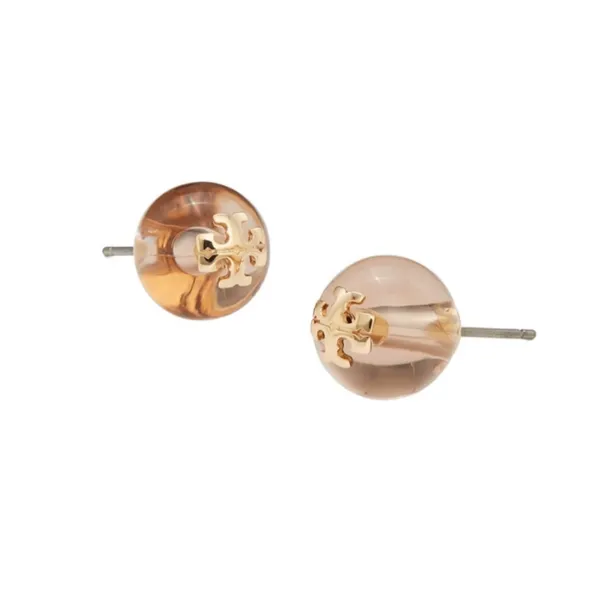 NWOT Tory Burch Resin Logo Stud Earring - Image 3