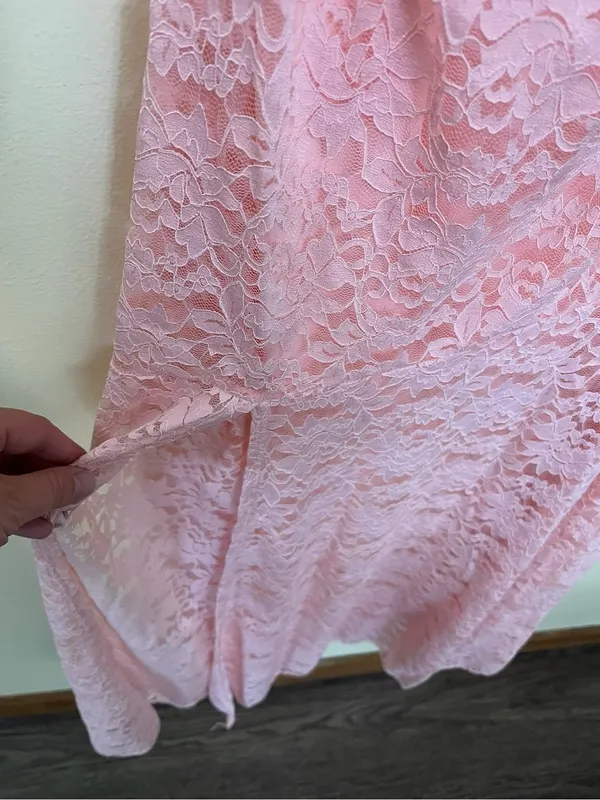 NEW Altar’d State Light Pink / Peachy Floral Lace Maxi Dress Size Medium NWT - Image 4