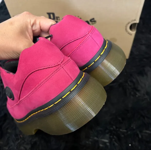 DR MARTENS Buzz EI pink leather platform lace up oxford’s shoes women’s 7 new - Image 4