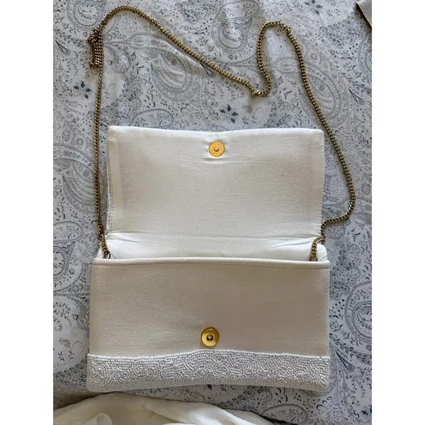 Beaded Bride Clutch White - Image 2