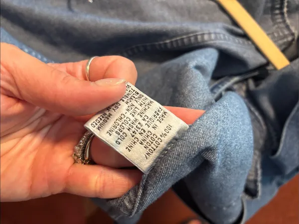 Talbots Vintage Classic Sleeveless Denim Vest Blouse - Blue - Image 5