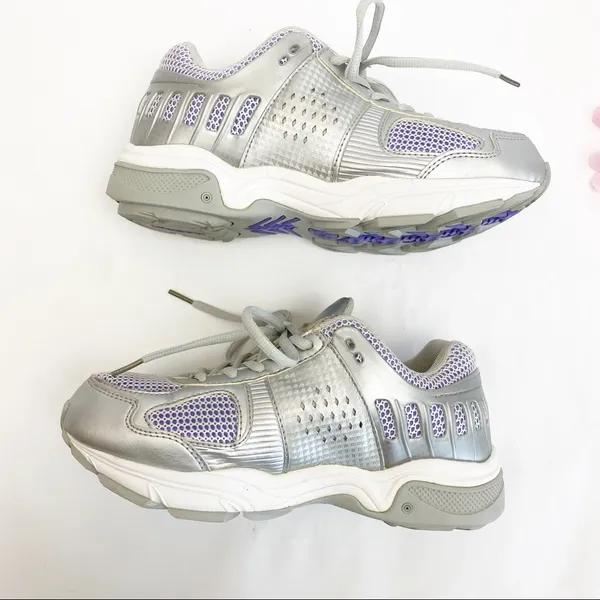 G-Defy Gravity Defyer Athletic Running Walking Shoes Sneakers: Grey/Purple/White - Image 6