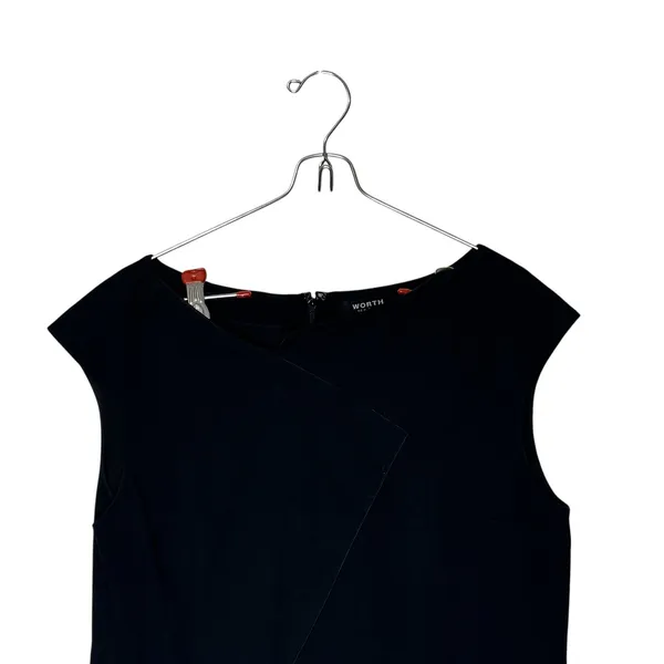 Worth Women's Midi Dress Draped Sleeveless Minimalist Careerwear Black Size 10‎ - Image 2