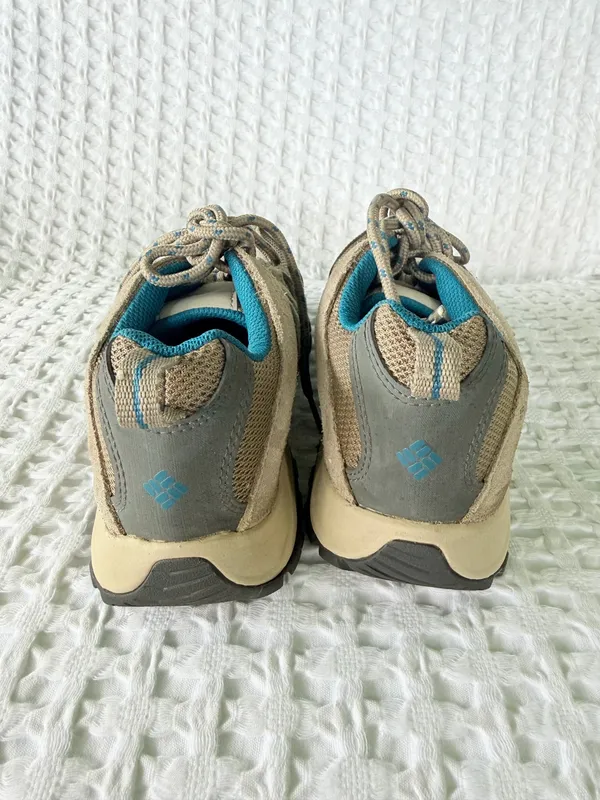 Columbia Crestwood Women's Hiking Shoes Size 7.5 Beige Teal Trail Sneakers Low - Image 5