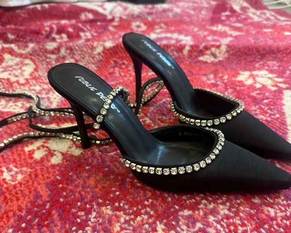 Public Desire Black heels with studded straps - Image 2